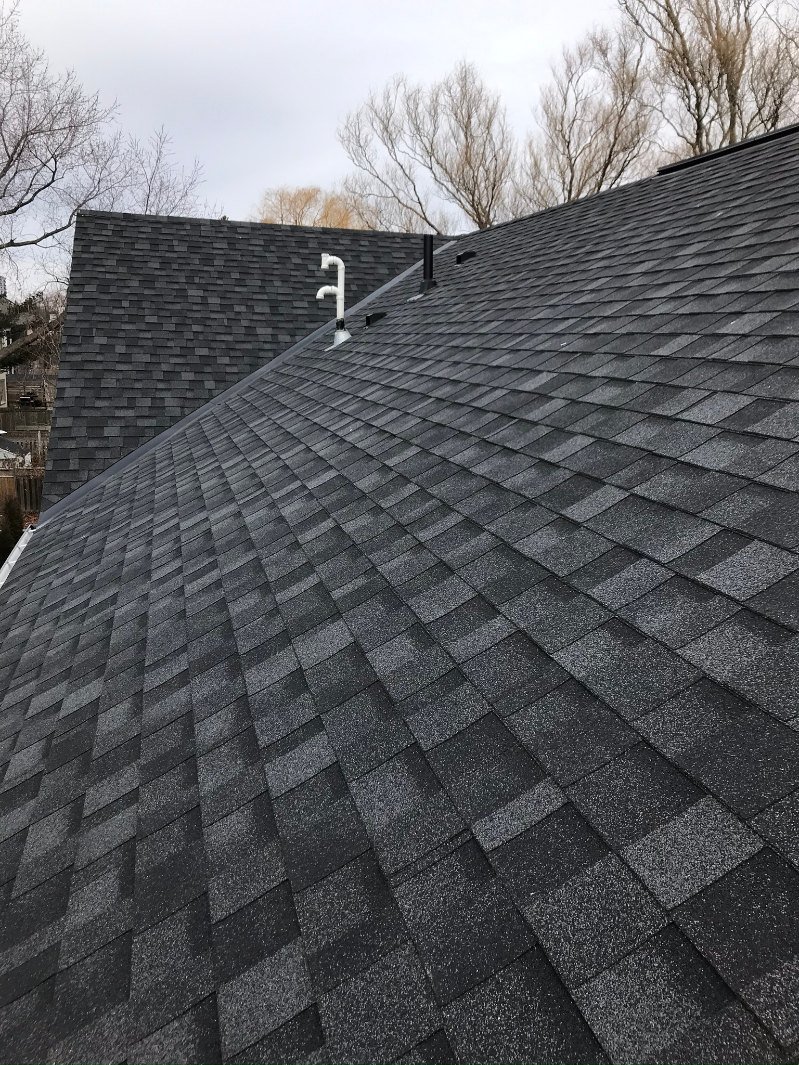 Architectural asphalt shingle roof — finished close-up